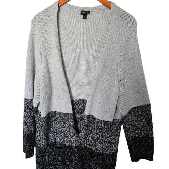 Torrid Colorblock Cardigan Open Front Sweater Plus Size 2X Gray Black - Picture 4 of 10
